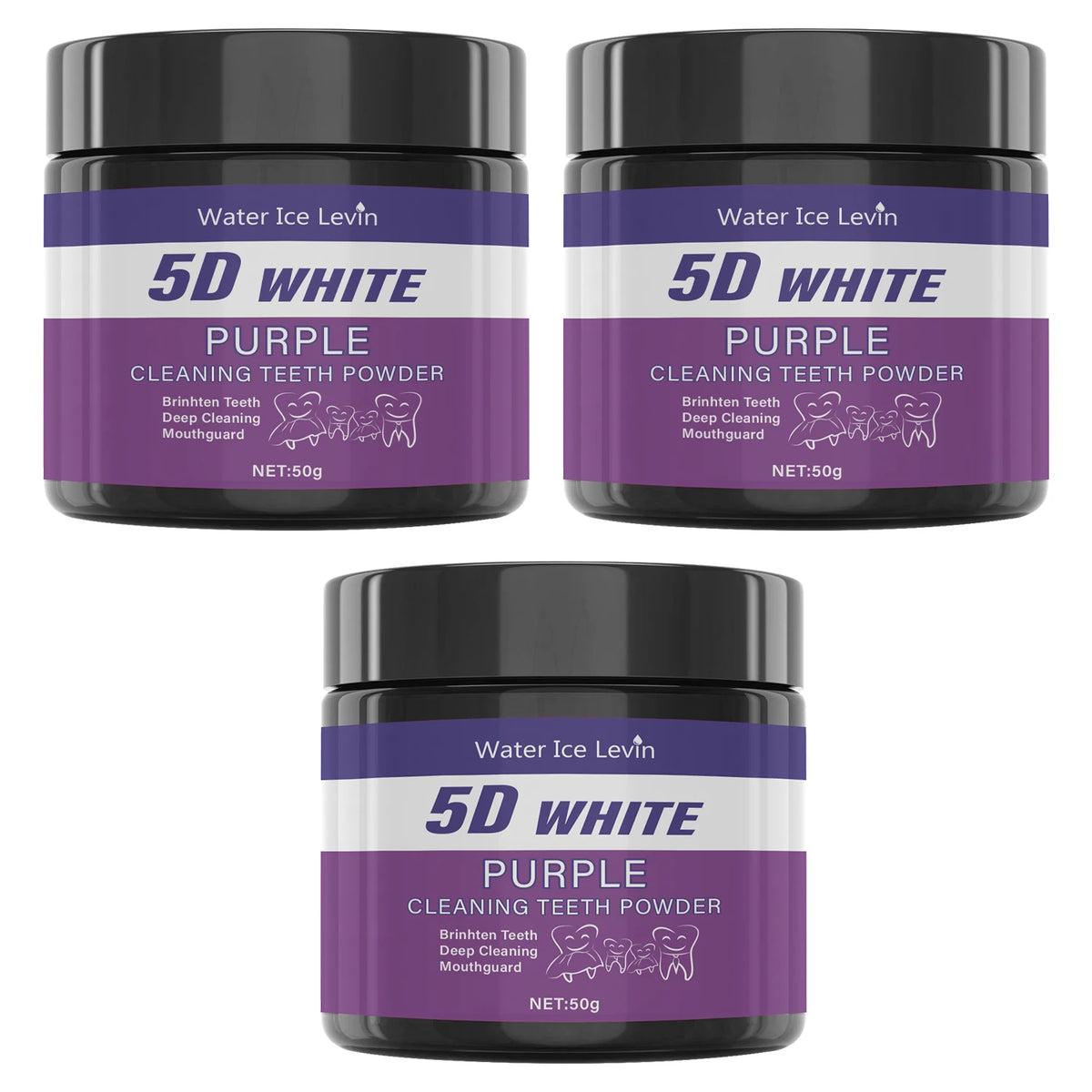 5D White Purple Cleaning Teeth Powder: All-Round Protection, Brightens Teeth, Deep Cleans, Moisturizes & Freshens Breath
