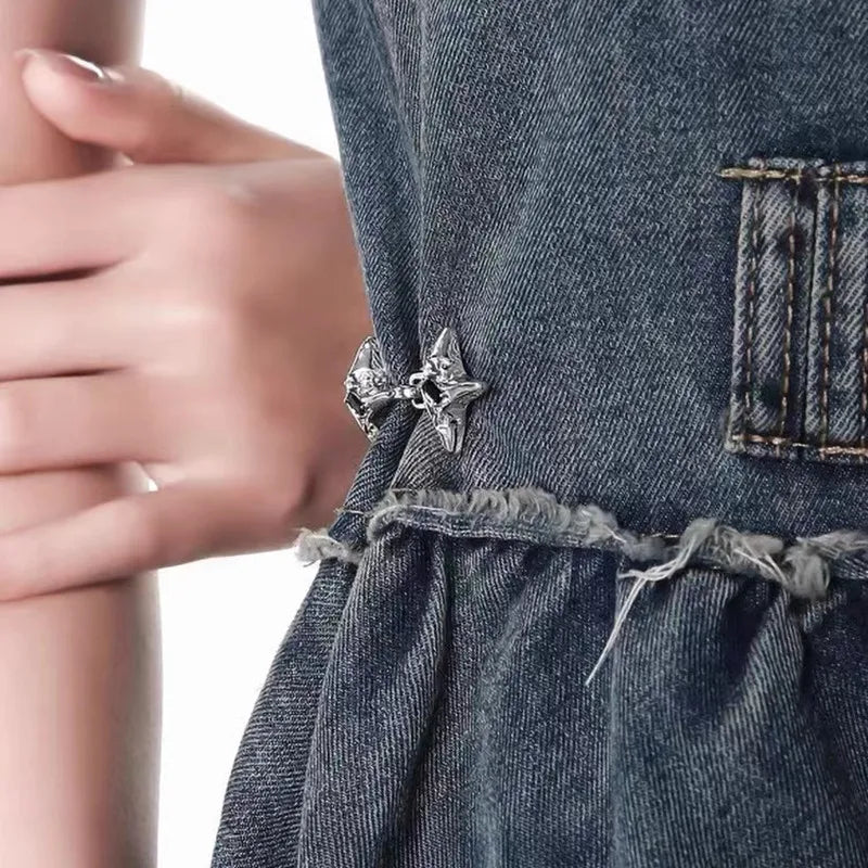 Temperament Four Pointed Star Waist Tightening Tool, Adjustable Waist Buckle, Fashionable Jeans, Fixed Waist Buckle