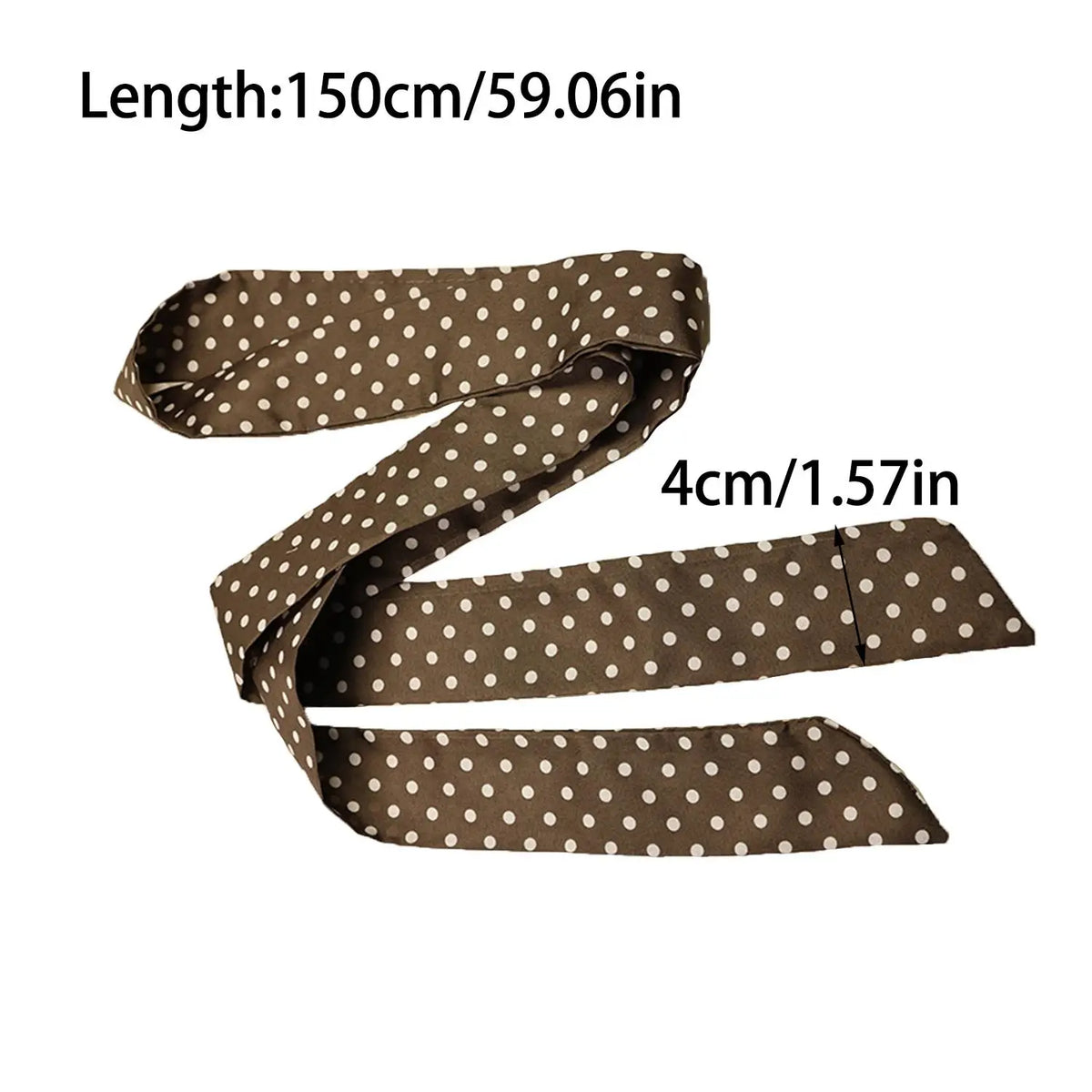 Women Narrow Long Scarf 150x4cm Polka Dot Tie Bag Ribbon Headband Choker Streamer Lady Accessories