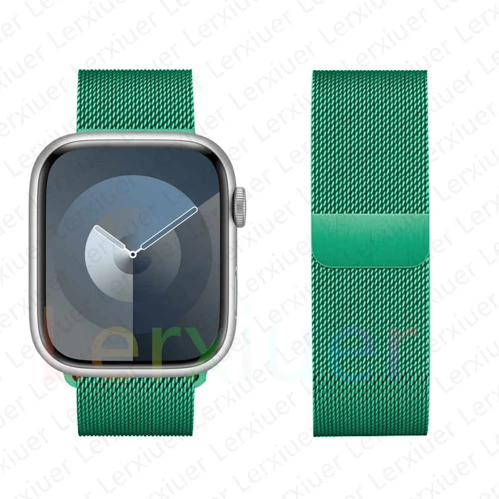 Milanese Loop Band For Apple Watch Strap 46mm 44mm 45mm 40mm 42mm 41mm 49mm Bracelet iWatch Series 12 11 10 9 SE Ultra 4 3 49mm