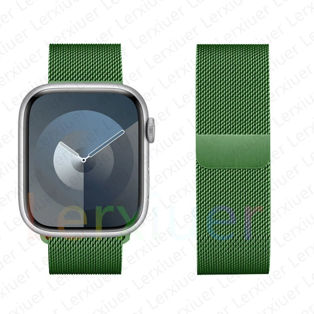 Milanese Loop Band For Apple Watch Strap 46mm 44mm 45mm 40mm 42mm 41mm 49mm Bracelet iWatch Series 12 11 10 9 SE Ultra 4 3 49mm