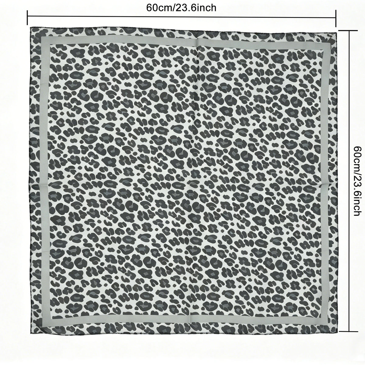 Leopard Print Magnetic Buckle Scarf, 60cm Square Thin Chiffon Neck Scarf, Quick & Easy Wear Fastening Neck Wrap,Decorative Scarf