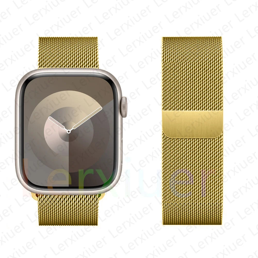 Milanese Loop Band For Apple Watch Strap 46mm 44mm 45mm 40mm 42mm 41mm 49mm Bracelet iWatch Series 12 11 10 9 SE Ultra 4 3 49mm