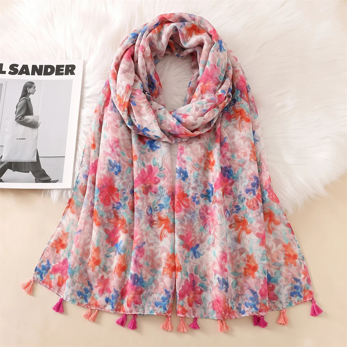 Vintage Paisley Print Tassel Hijab Scarf Women Soft Cotton Linen Shawl Wrap Lightweight Muslim Headscarf Autumn Summer Accessory