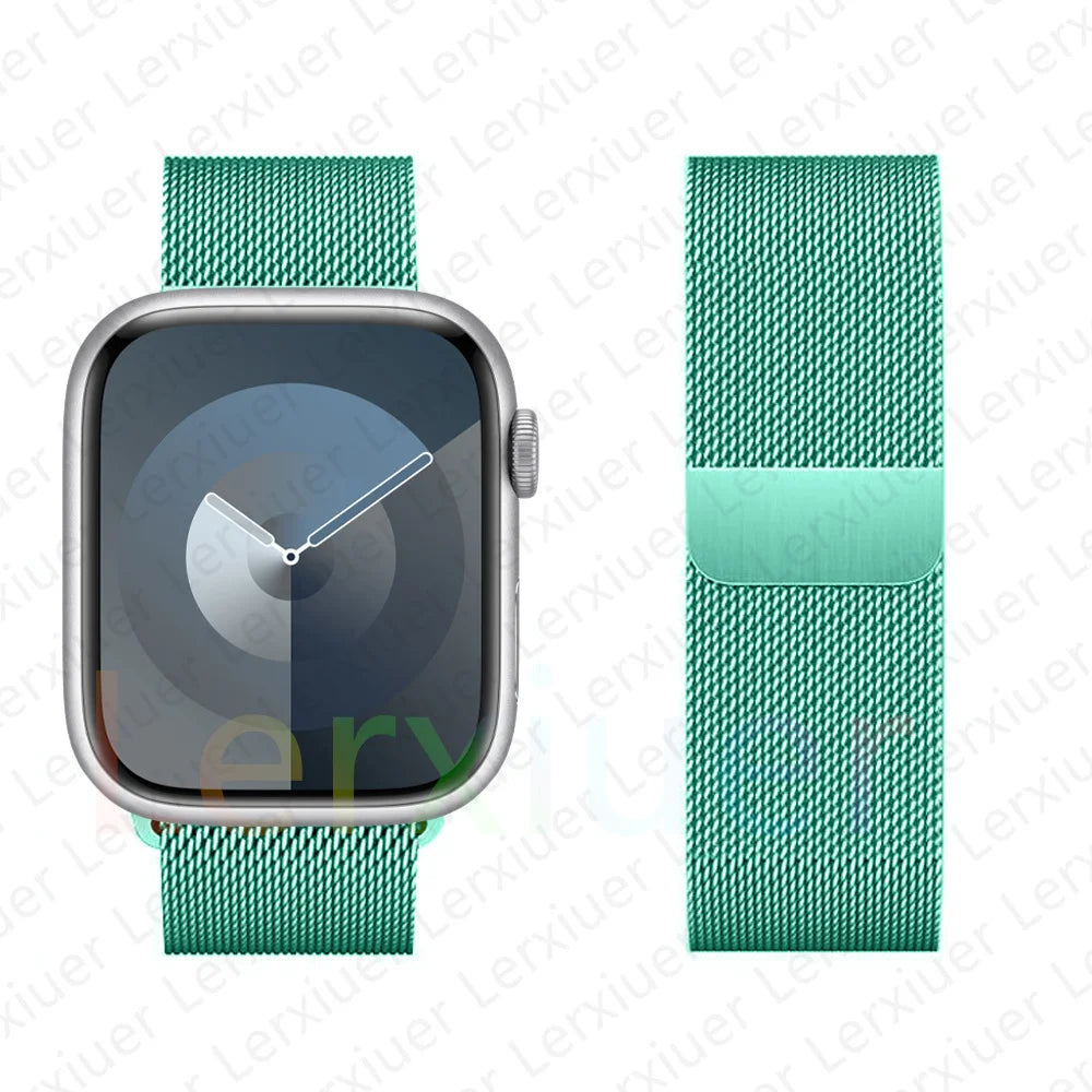Milanese Loop Band For Apple Watch Strap 46mm 44mm 45mm 40mm 42mm 41mm 49mm Bracelet iWatch Series 12 11 10 9 SE Ultra 4 3 49mm
