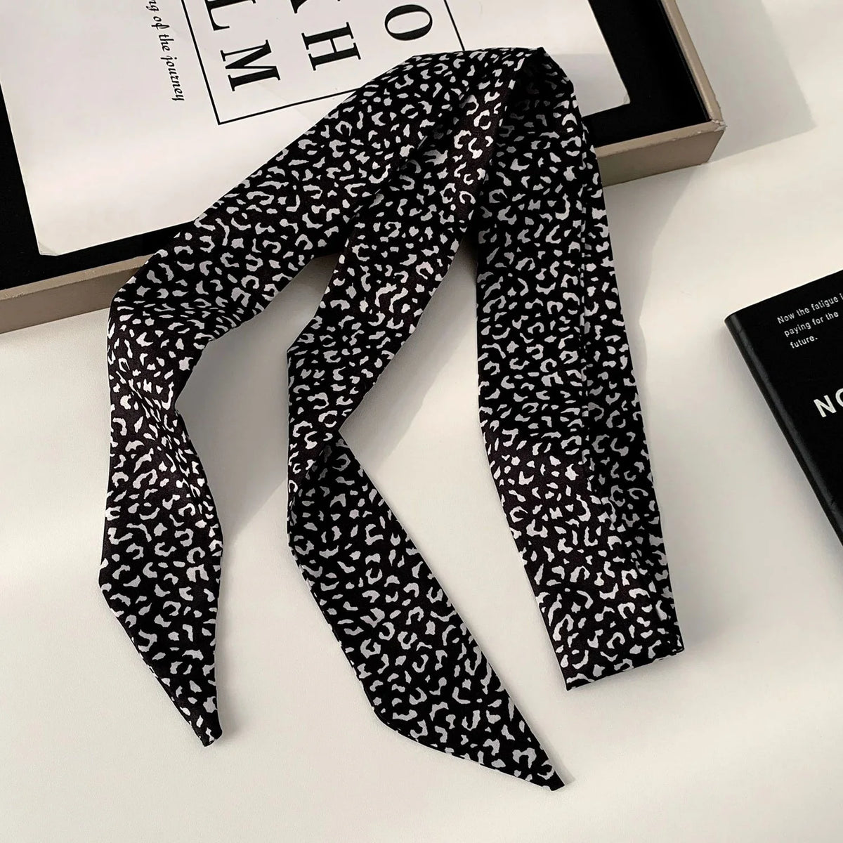 Women Narrow Long Scarf 150x4cm Polka Dot Tie Bag Ribbon Headband Choker Streamer Lady Accessories