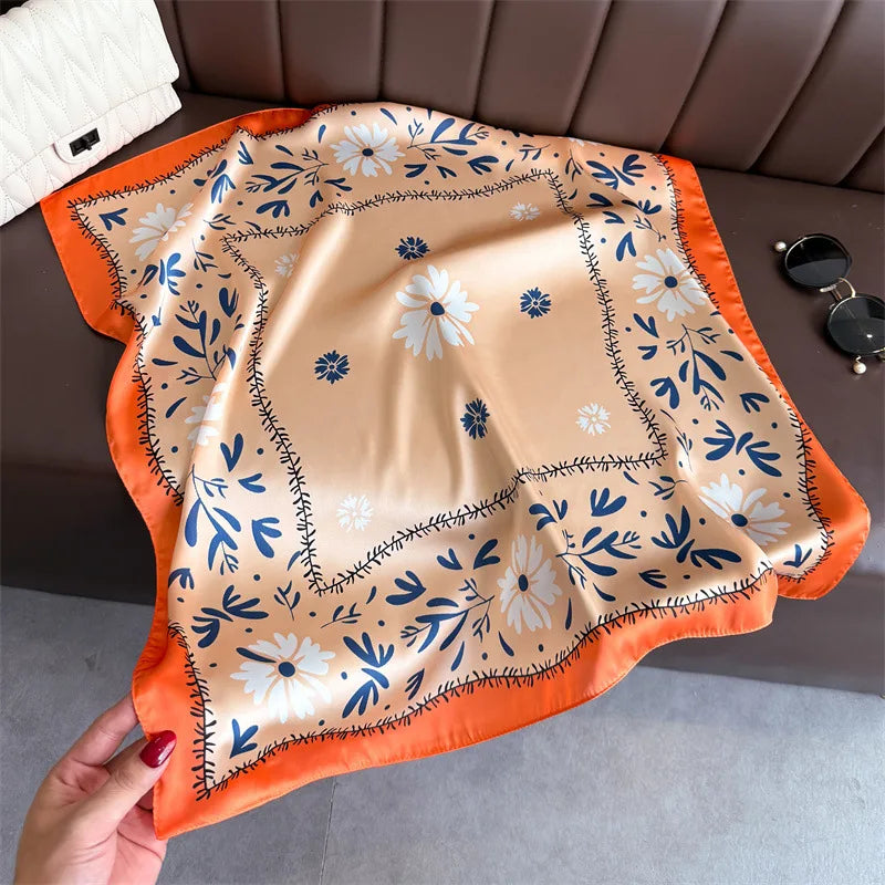 1Pc new printed fashion silk scarf square scarf high-end shawl neck small square scarf headscarf women's scarf