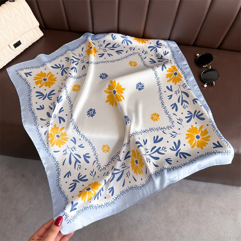 1Pc new printed fashion silk scarf square scarf high-end shawl neck small square scarf headscarf women's scarf