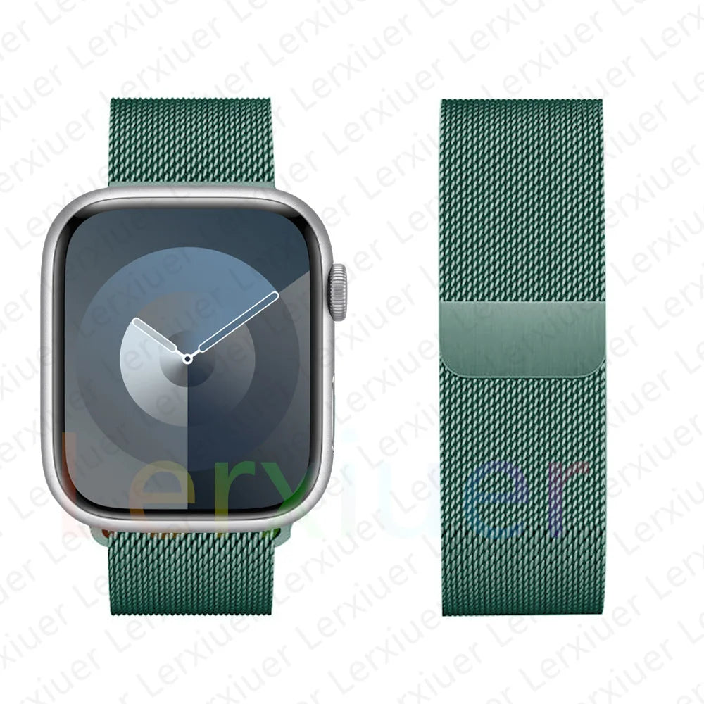 Milanese Loop Band For Apple Watch Strap 46mm 44mm 45mm 40mm 42mm 41mm 49mm Bracelet iWatch Series 12 11 10 9 SE Ultra 4 3 49mm
