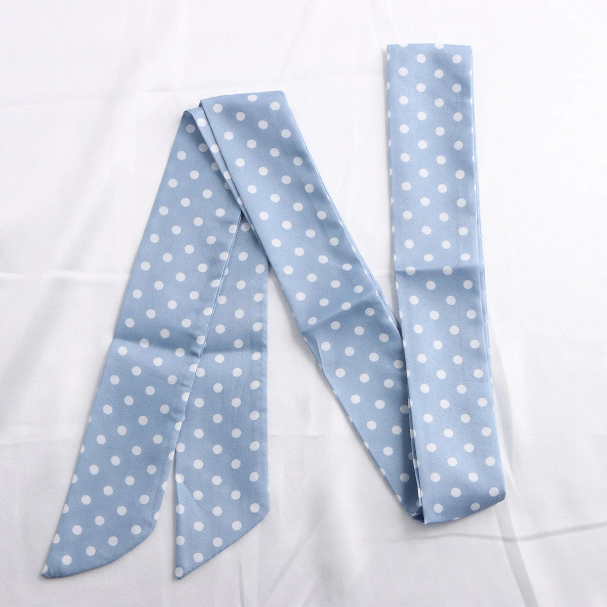 Women Narrow Long Scarf 150x4cm Polka Dot Tie Bag Ribbon Headband Choker Streamer Lady Accessories