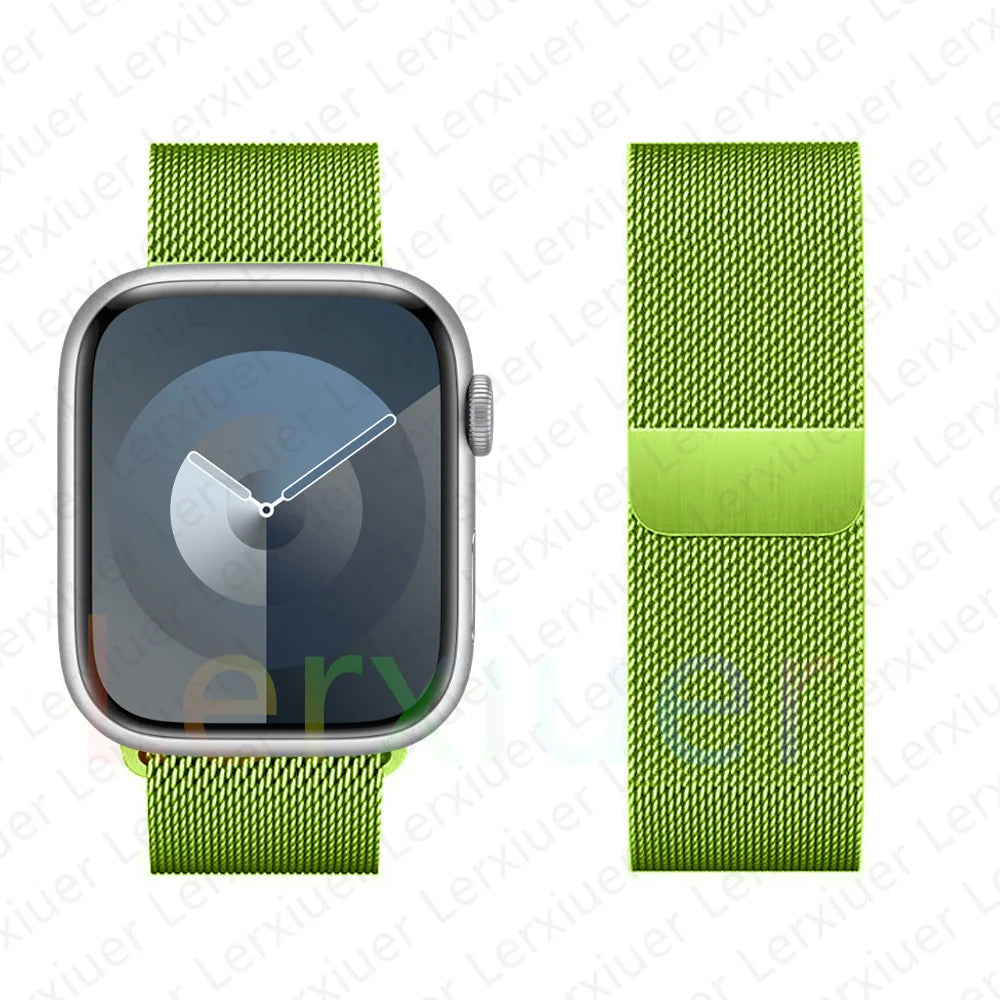 Milanese Loop Band For Apple Watch Strap 46mm 44mm 45mm 40mm 42mm 41mm 49mm Bracelet iWatch Series 12 11 10 9 SE Ultra 4 3 49mm