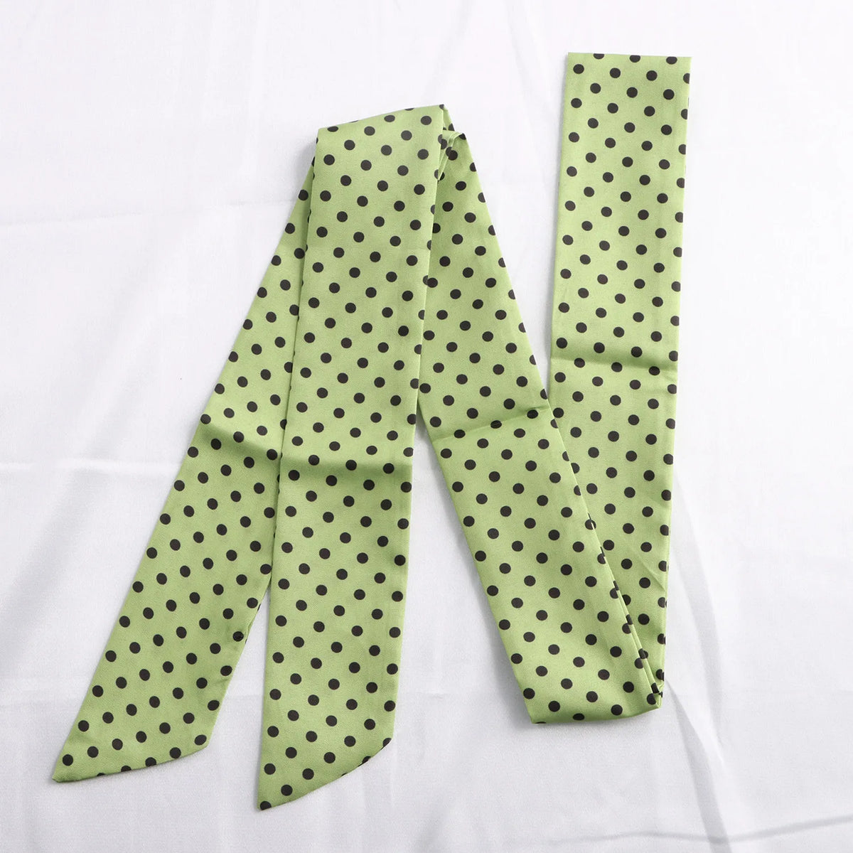 Women Narrow Long Scarf 150x4cm Polka Dot Tie Bag Ribbon Headband Choker Streamer Lady Accessories