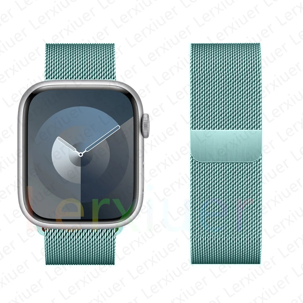 Milanese Loop Band For Apple Watch Strap 46mm 44mm 45mm 40mm 42mm 41mm 49mm Bracelet iWatch Series 12 11 10 9 SE Ultra 4 3 49mm