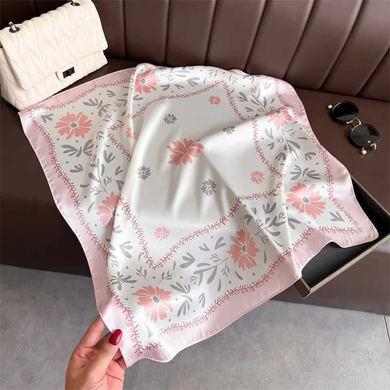 1Pc new printed fashion silk scarf square scarf high-end shawl neck small square scarf headscarf women's scarf